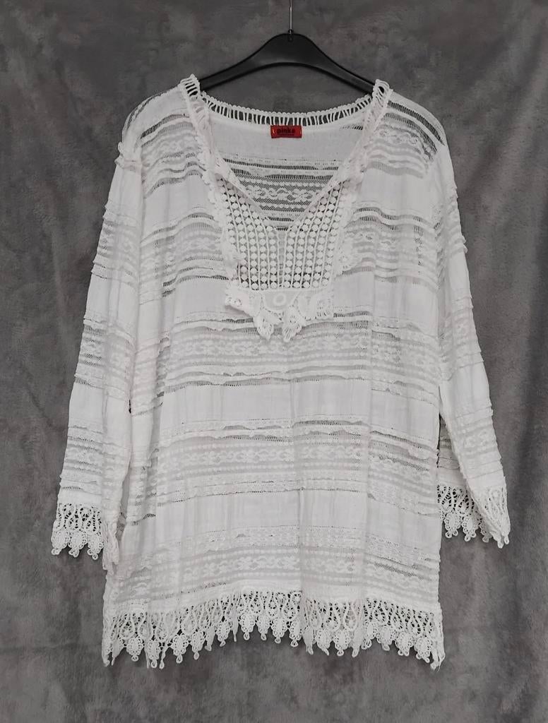 Nieuw! Prachtig witte beach tuniek van pinka maat xl, Ophalen of Verzenden, Nieuw, Maat 46/48 (XL) of groter, Wit