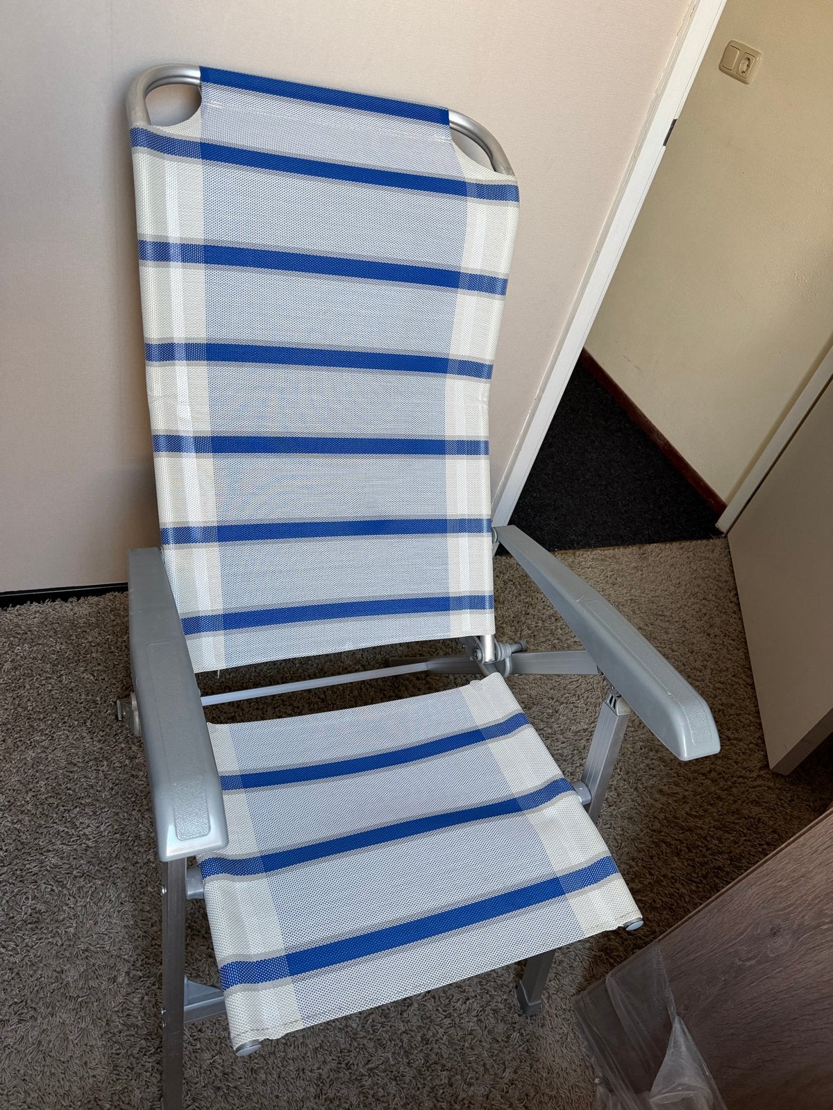 4 x Verstelbare strandstoelen / campingstoelen, Ophalen, Zo goed als nieuw, Aluminium, Inklapbaar