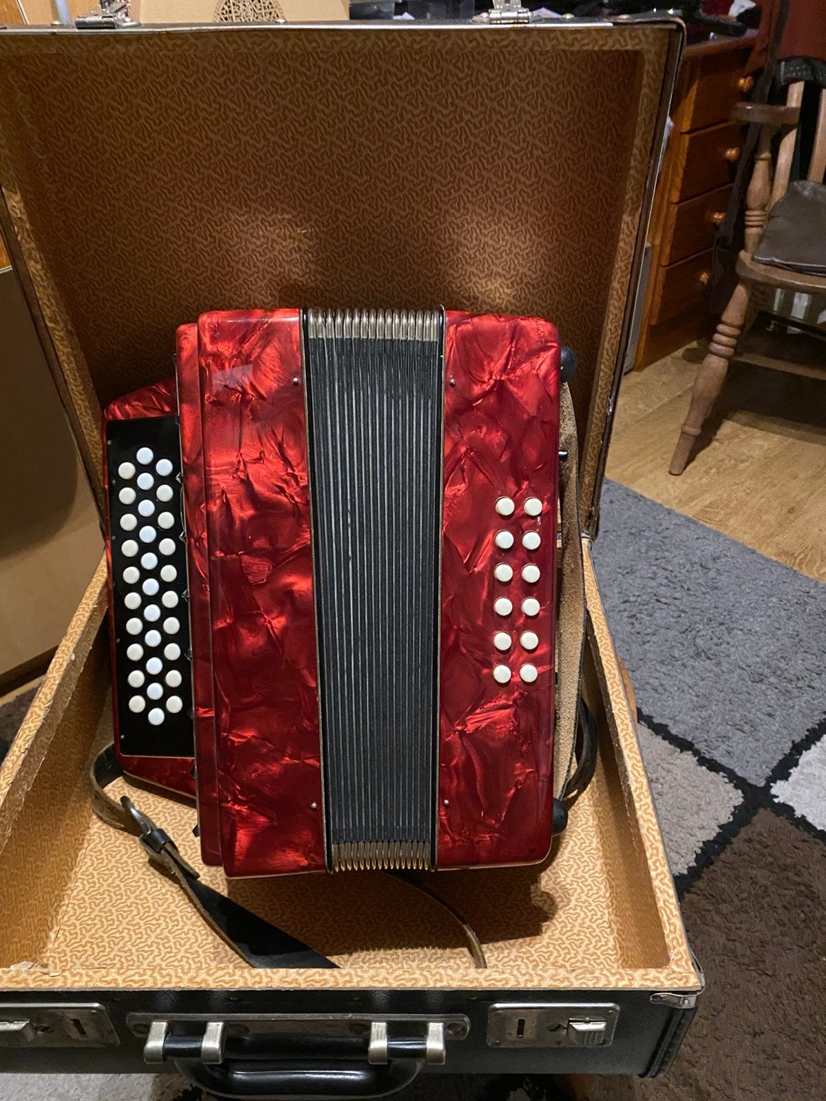 Te koop Weltmeister trekharmonica GCF, Ophalen, Gebruikt, Overige formaten, Met koffer