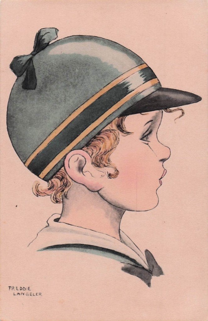 Freddie Langeler - Meisje met cap (oude kaart) no. 20 37645, Verzamelen, Ansichtkaarten | Themakaarten, Ophalen of Verzenden, 1920 tot 1940