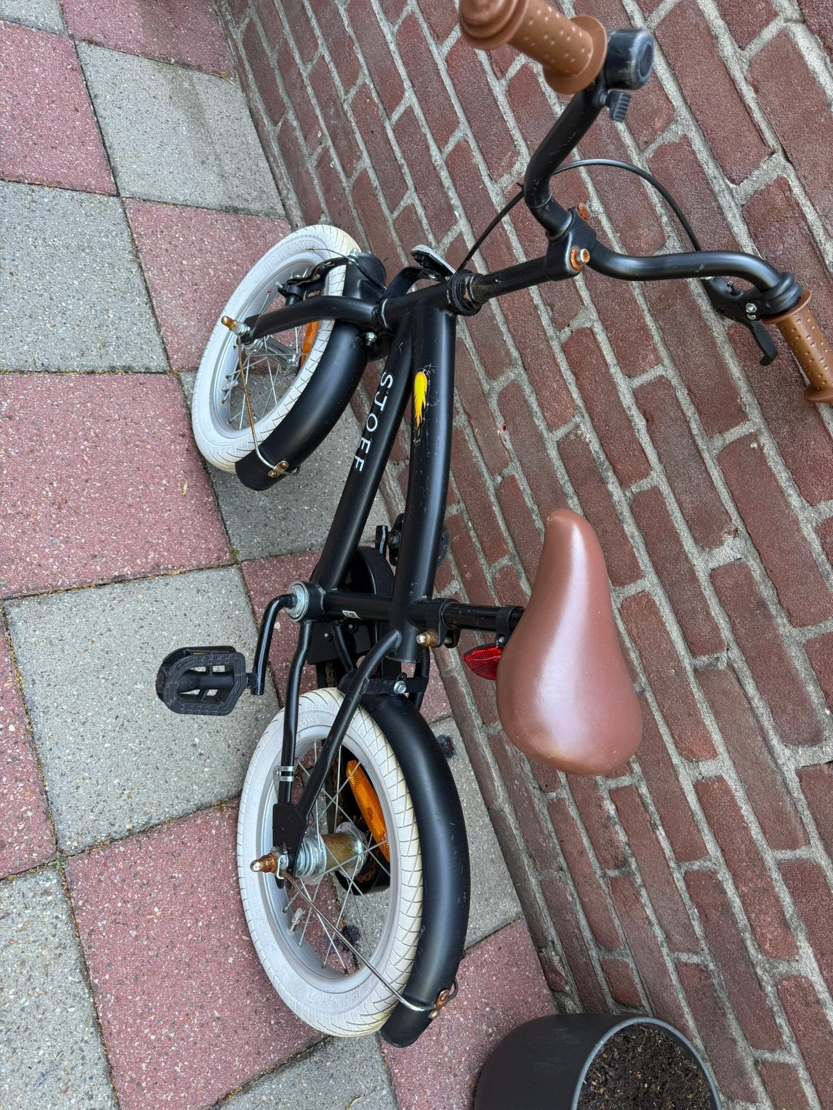 Kinderfiets SJOEF, Ophalen, Terugtraprem, Zijwieltjes, Gebruikt