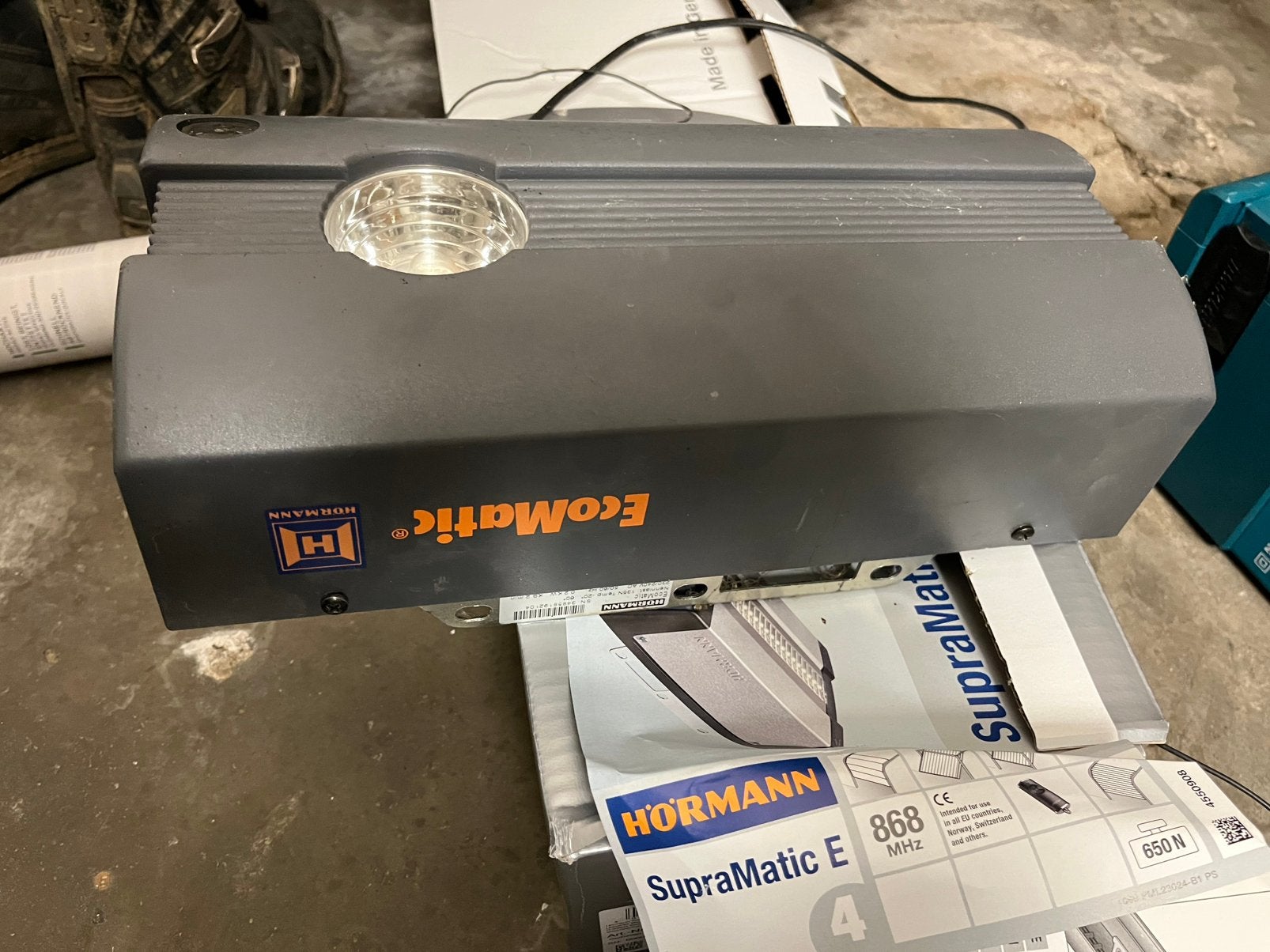 Garagedeur opener horman ecomatic incl 2 zenders, Ophalen of Verzenden, Gebruikt, Elektromotor