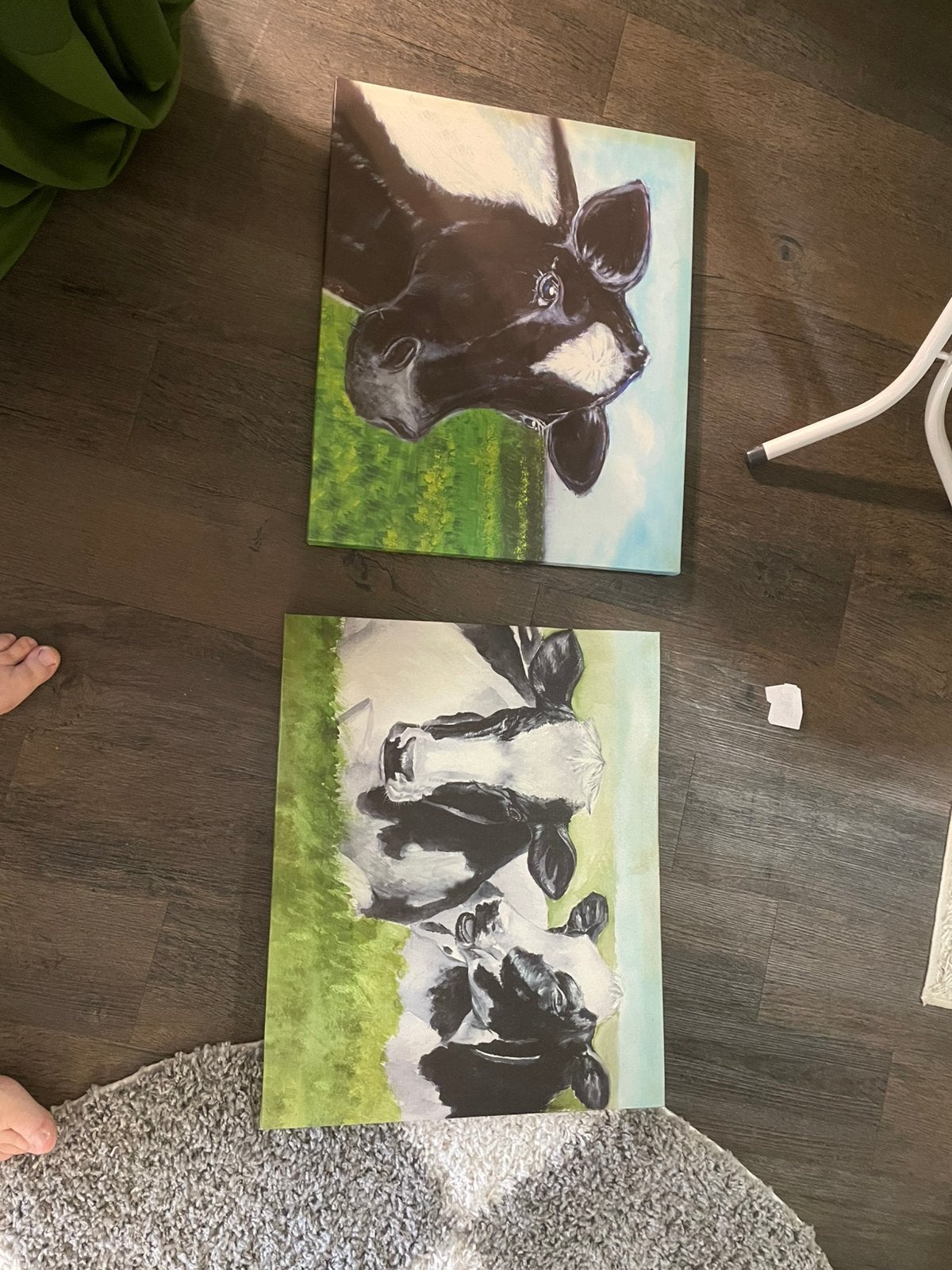 Schildery koe. Koeien. 2,samen, Ophalen, Zo goed als nieuw, Minder dan 50 cm, Schilderij