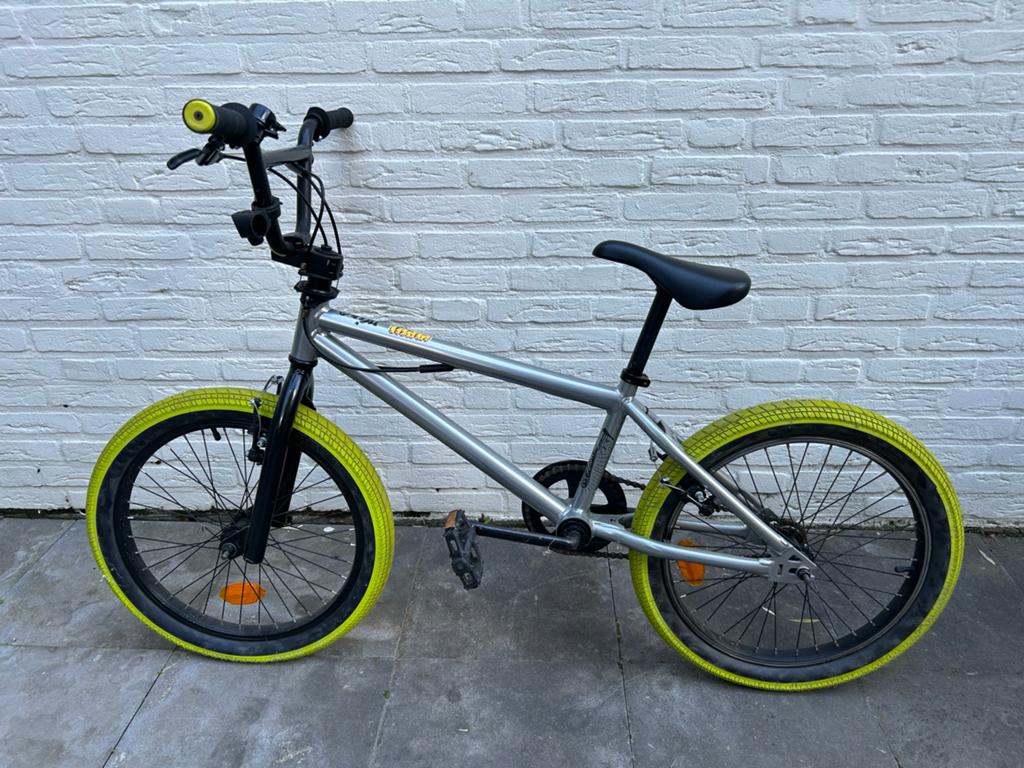 BMX Fiets - Zilver, Ophalen, Gebruikt, Staal, Velgrem