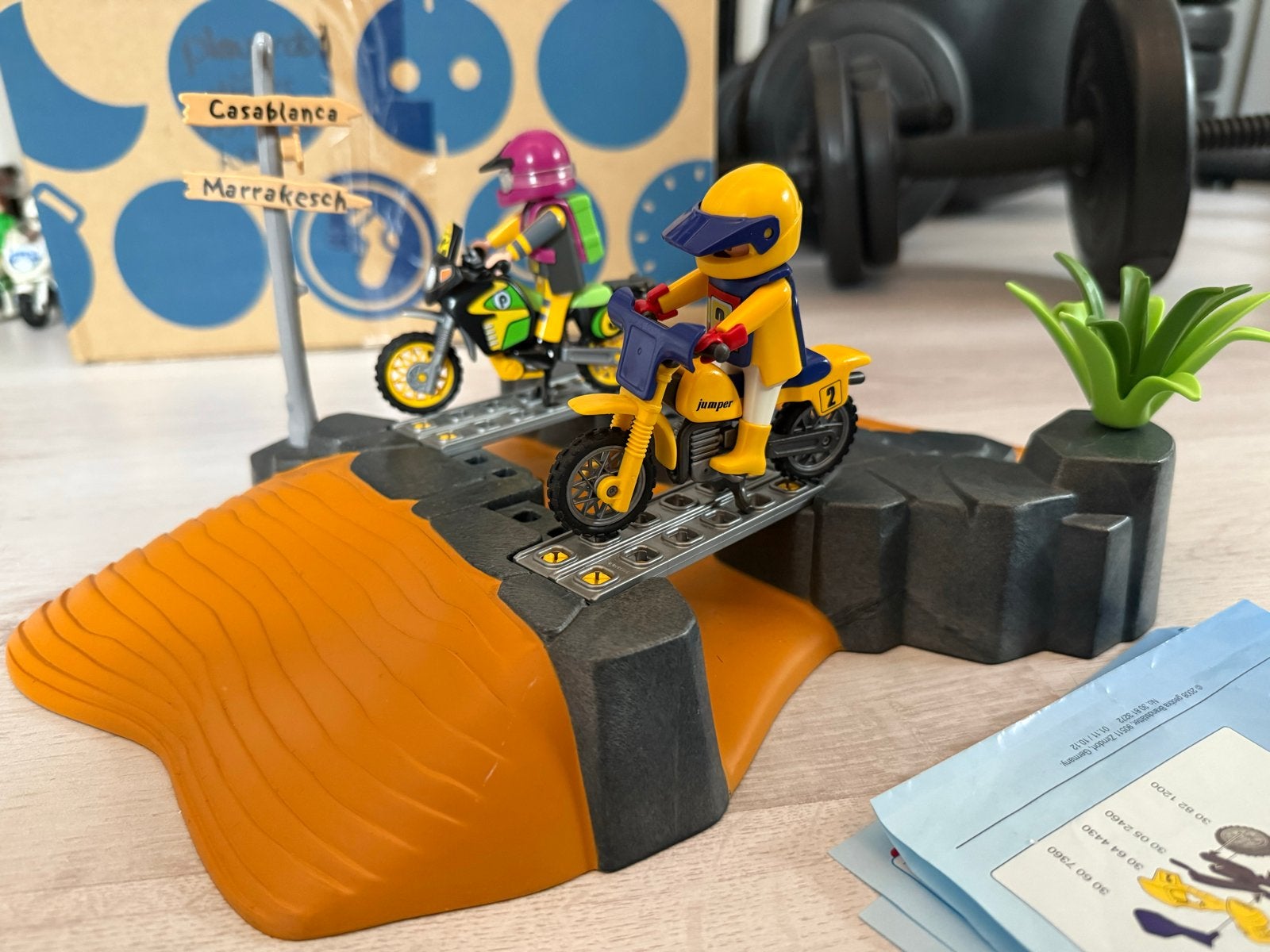 Playmobil 7996 Motorcross met Casablanca/Marrakech bord, Ophalen of Verzenden, Gebruikt, Jongen of Meisje