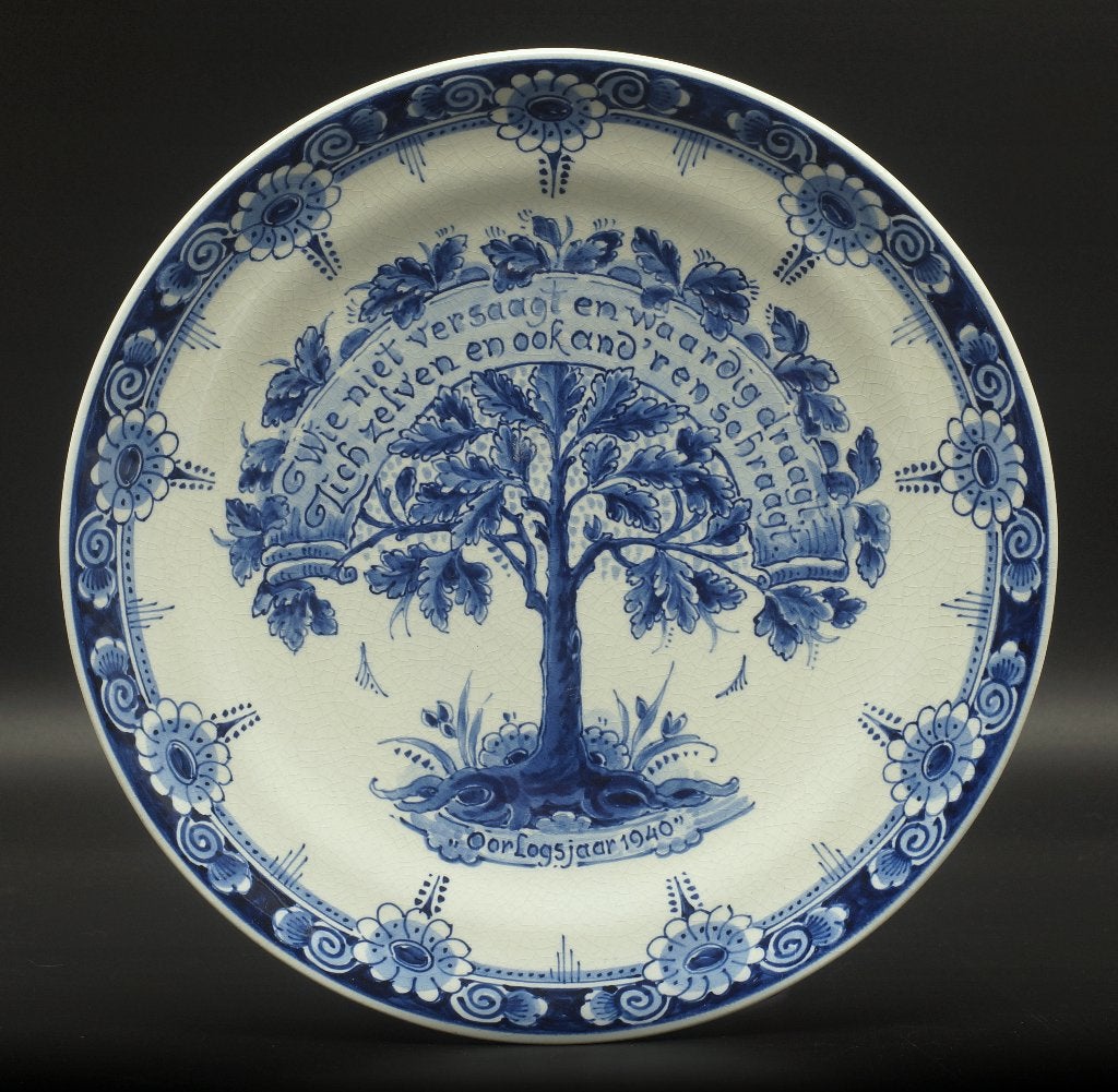 Porceleyne Fles wandbord oorlogsjaar 1940, Antiek en Kunst, Verzenden