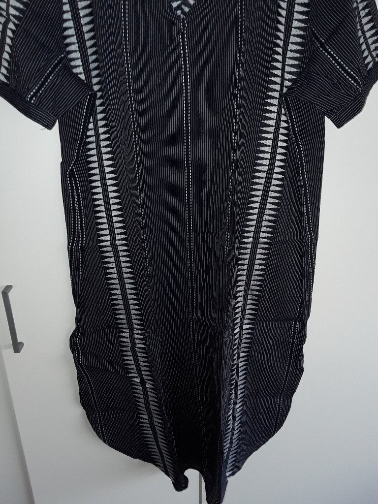 Ulla Popken Donkerblauwe Jurk Met V-hals Maat XL, Blauw, Maat 46/48 (XL) of groter, Nieuw, Ulla Popken