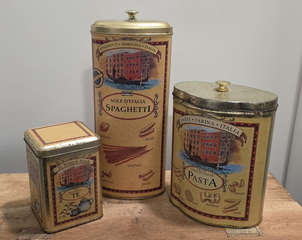 3 LEUKE OUDE BROCANTE "SOLE D'ITALIA" BLIKKEN, Ophalen of Verzenden, Gebruikt, Overige, Overige merken