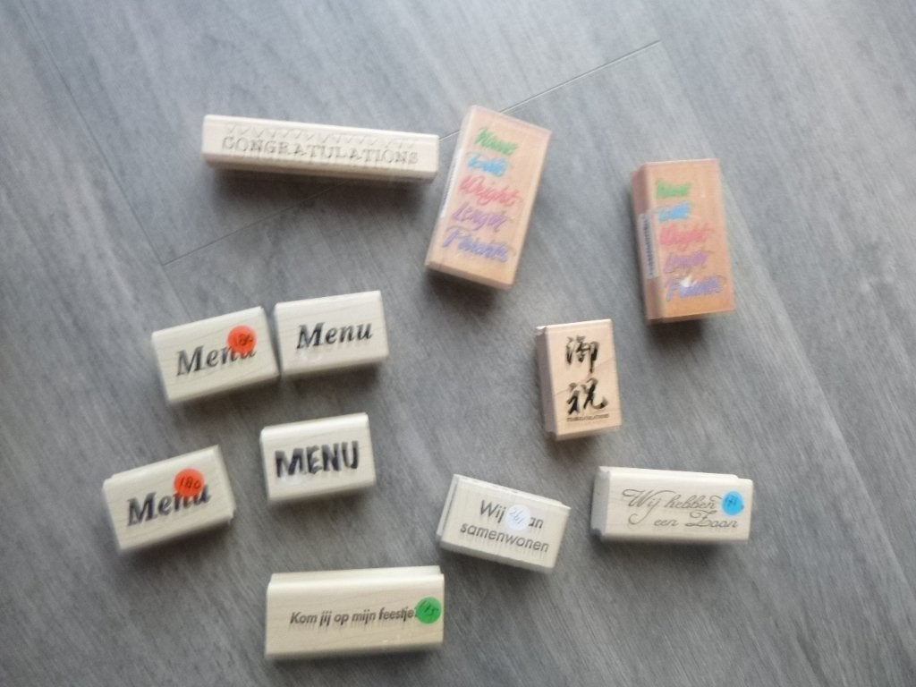 stempel tekst, houten stempel   nieuw, Ophalen of Verzenden, Nieuw, Houten stempel