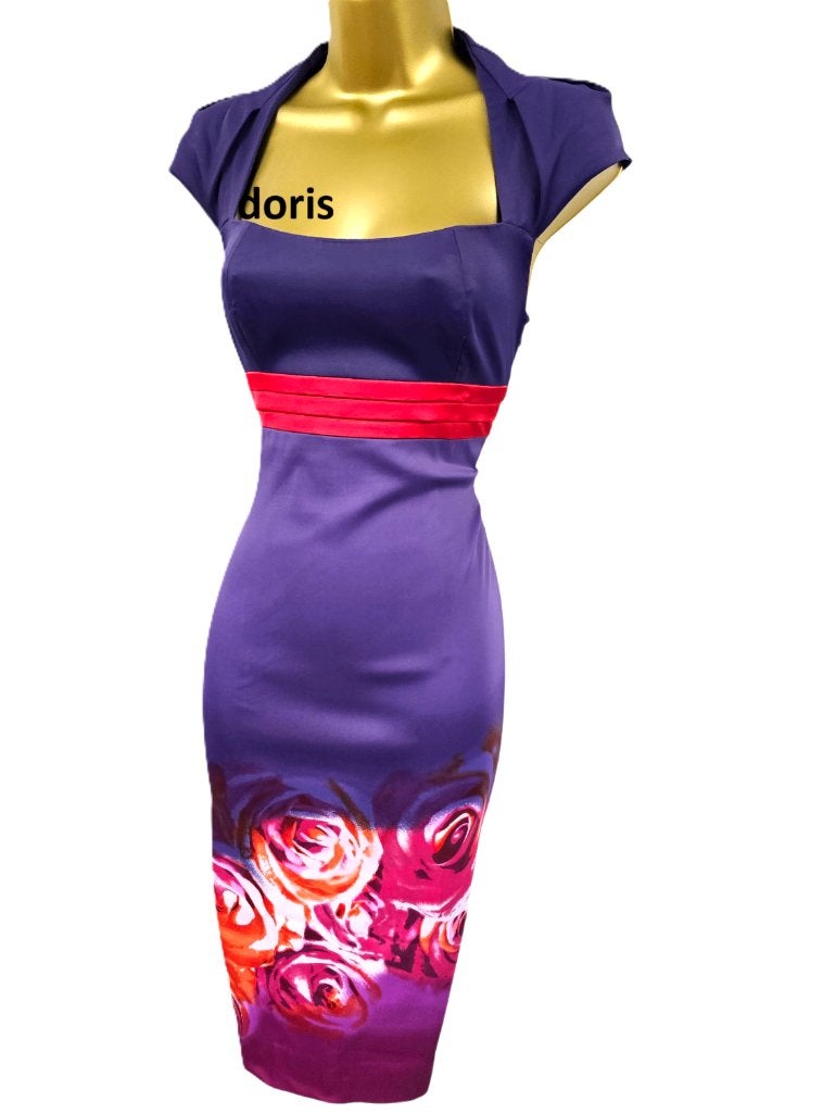 bloemen jurk  Karen Millen maat 16/44 Nieuw, Paars, Maat 42/44 (L), Nieuw, Ophalen of Verzenden