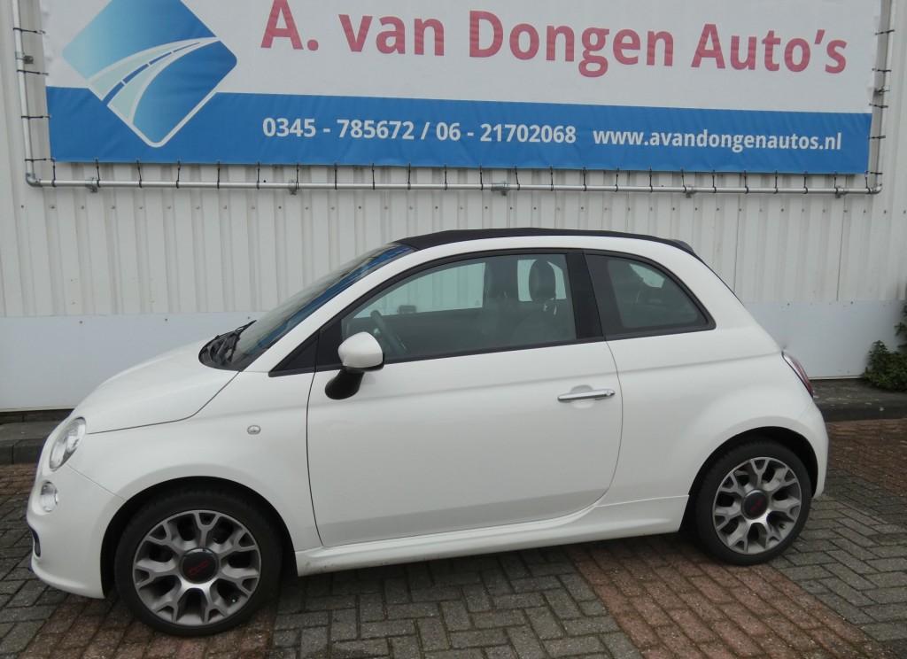 Fiat 500C 0.9 TWINAIR TURBO 500S,Airco,Bltooth,PDC,Keurig, Cabriolet, Wit, Bedrijf, Handgeschakeld