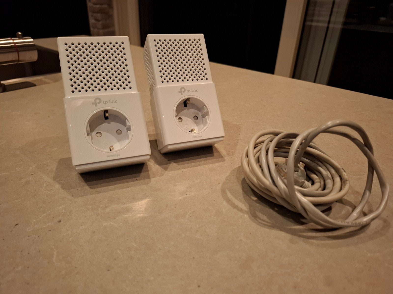 TP-Link Powerline Adapters (2 stuks) met kabel, Ophalen of Verzenden, Zo goed als nieuw, Router, TP-Link