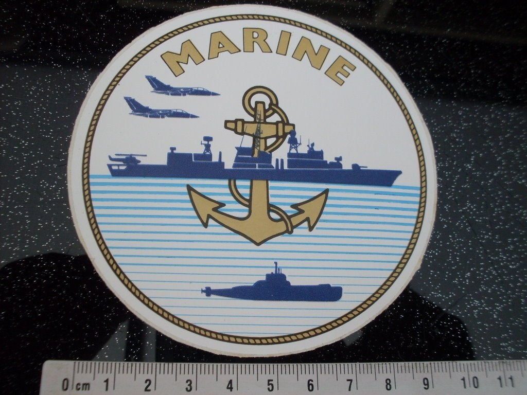 sticker marine logo wapen embleem fregat onderzeeer anker, Verzamelen, Verzenden, Zo goed als nieuw, Bedrijf of Vereniging