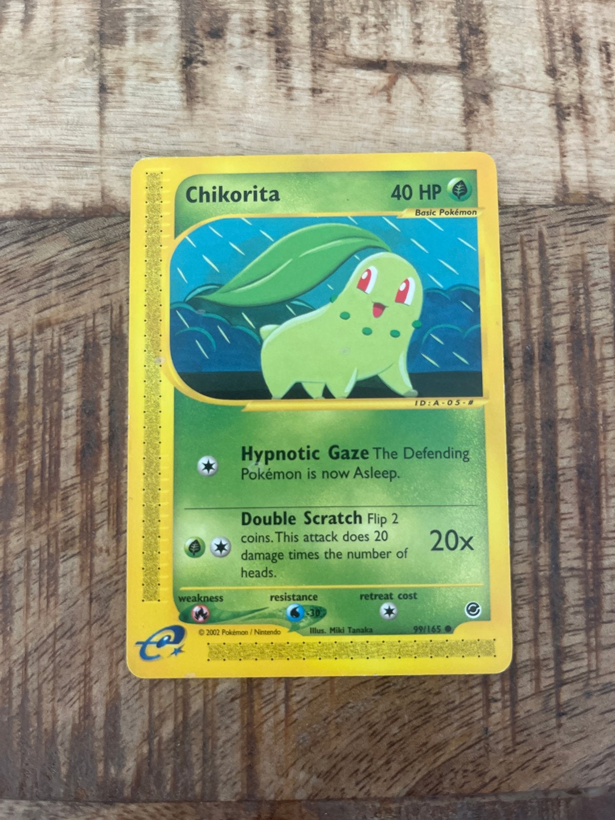 Chikorita 99/165 Expedition Base Set Pokémon Kaart, Ophalen, Gebruikt, Losse kaart