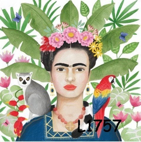 Servetten decoupage/bullet journal - Frida Kahlo L1757 -33ct, Verzenden, Nieuw