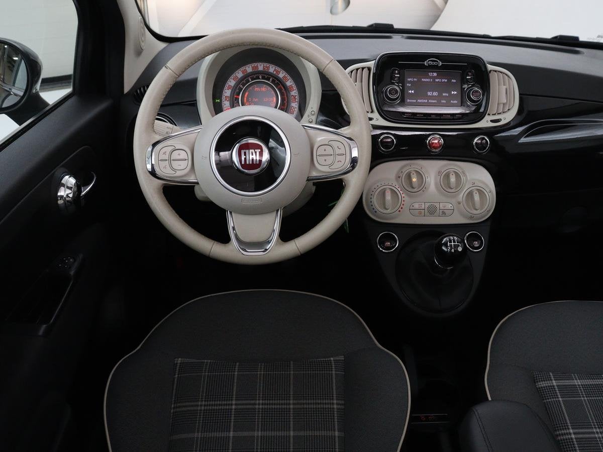 Fiat 500C 0.9 TwinAir Turbo Lounge | Navigatie | Cruise cont, Stof, Gebruikt, Cabriolet, Zwart