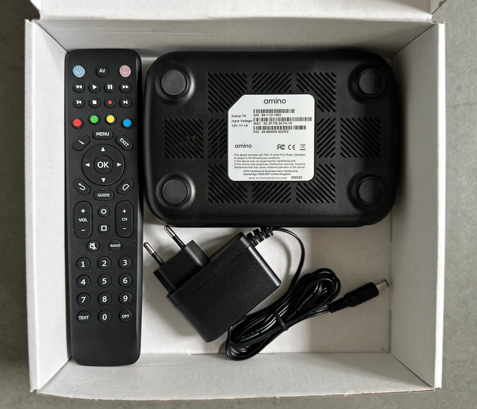 Amino Aria 7X Set-top Box met Afstandsbediening, Ophalen, Zo goed als nieuw, HDMI, Zonder harde schijf