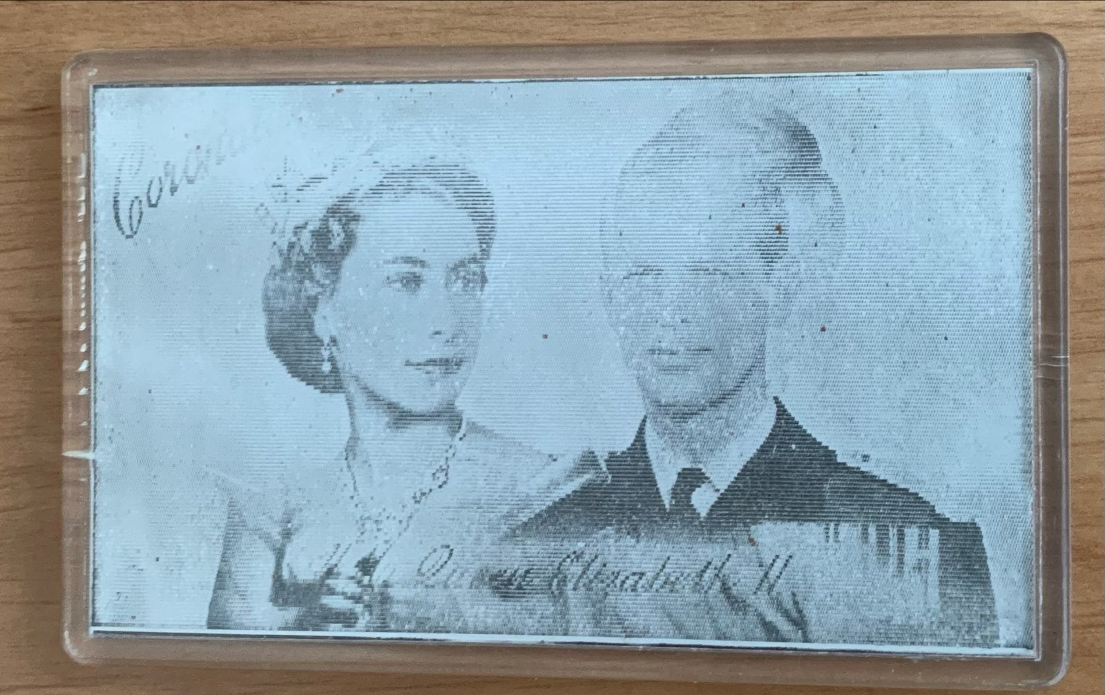 Vintage Lenticulaire Gedenkplaat Kroning Elizabeth II 1953, Ophalen of Verzenden, Gebruikt, Buitenland, Overige typen