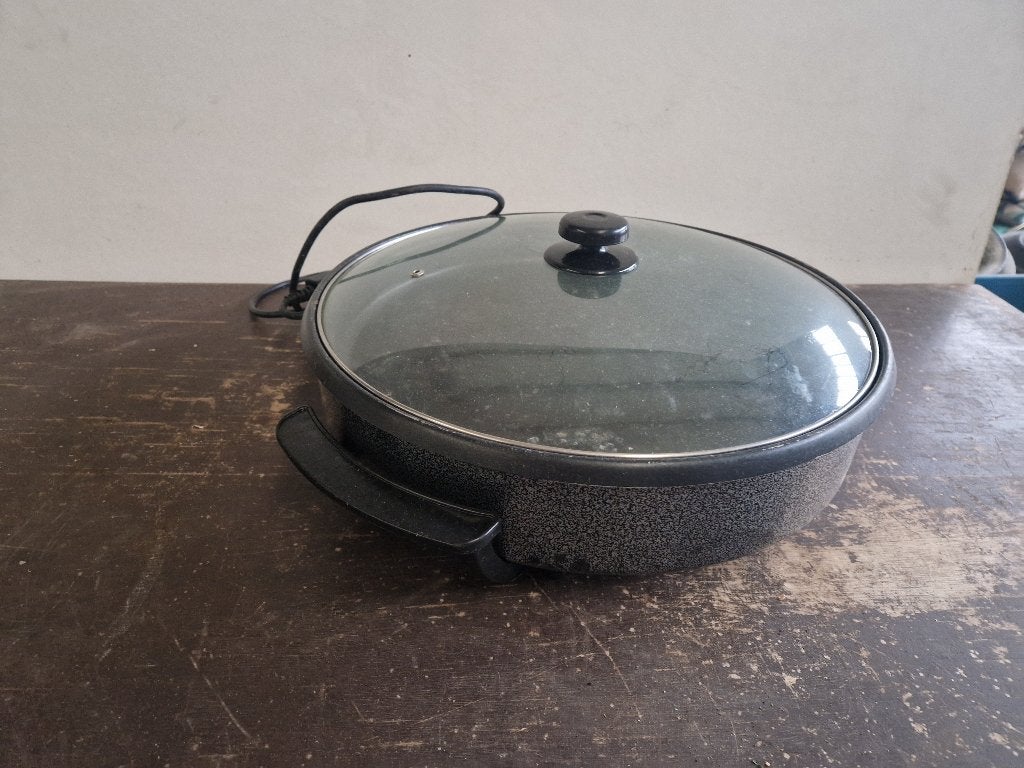 Bomann elektrische hapjespan grillpan 40cm doorsnee bakplaat, Ophalen of Verzenden, Gebruikt, Overige materialen, Overige typen