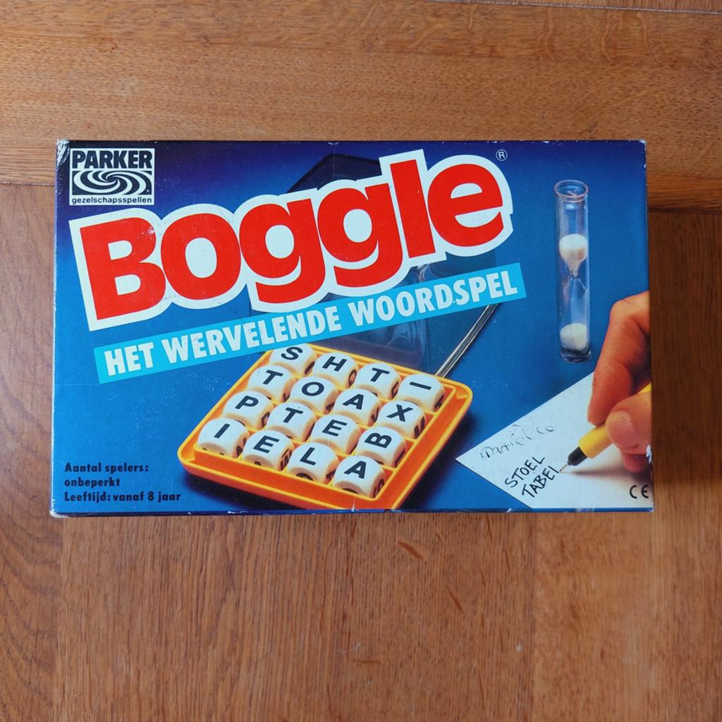 Boggle: Het Wervelende Woordspel van Parker, Hobby en Vrije tijd, Gezelschapsspellen | Bordspellen, Ophalen of Verzenden, Zo goed als nieuw