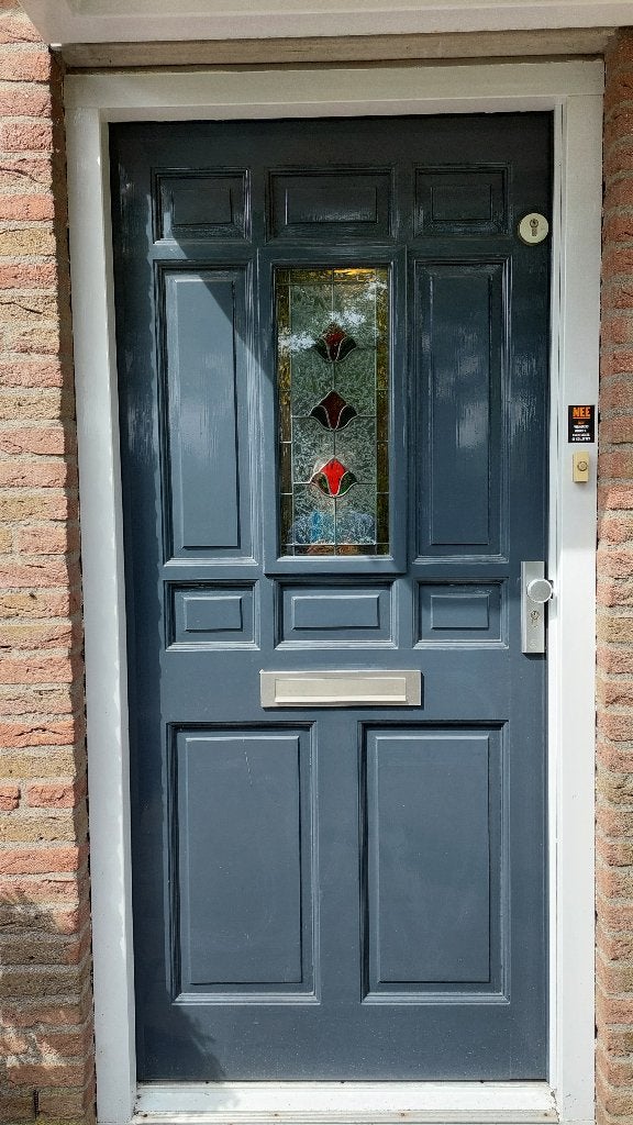 Hardhouten voordeur, Doe-het-zelf en Verbouw, Ophalen, Gebruikt, 80 tot 100 cm, Buitendeur