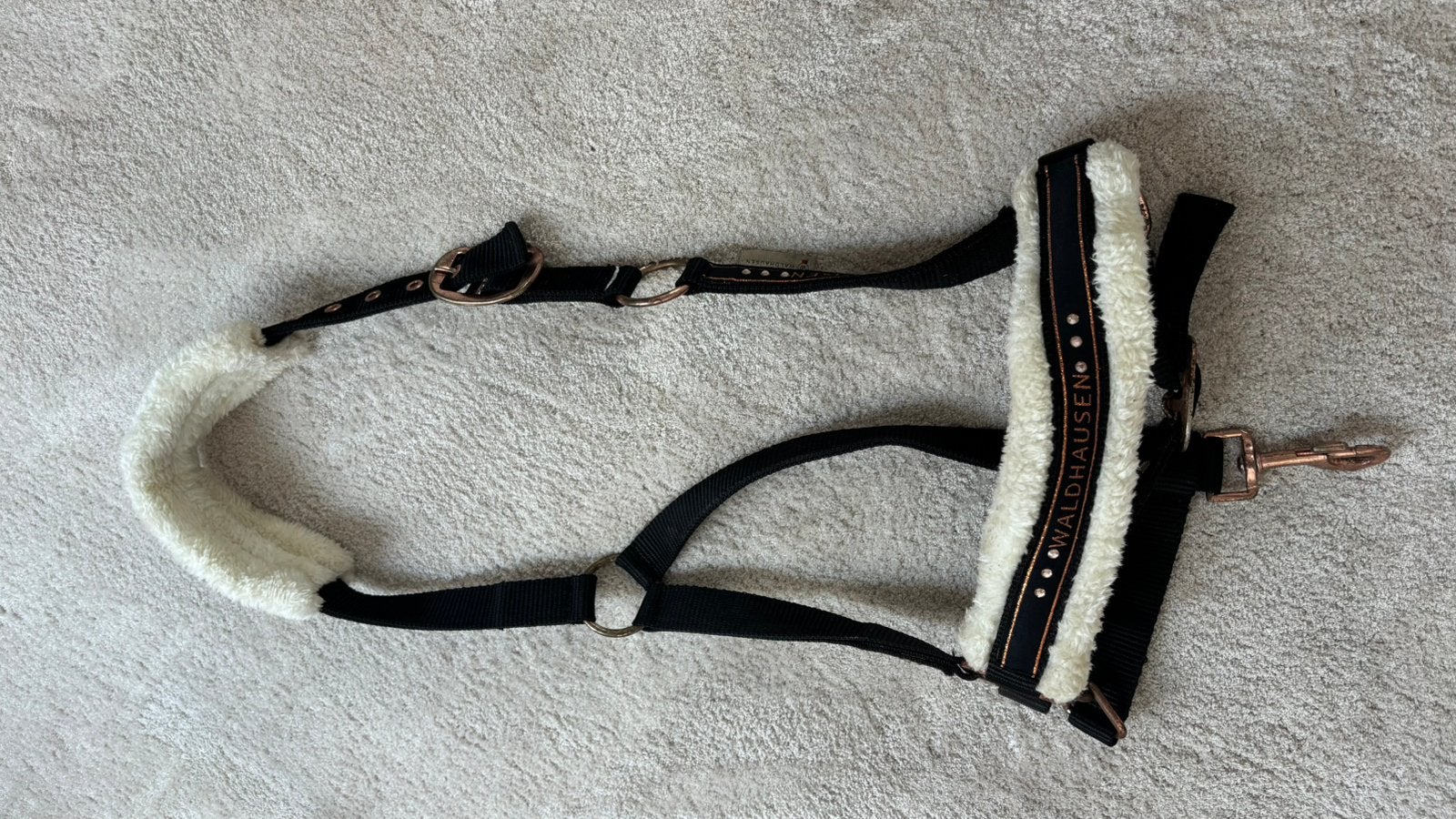 Waldhausen halster met bont, Ophalen of Verzenden, Zwart, Halster, Cob