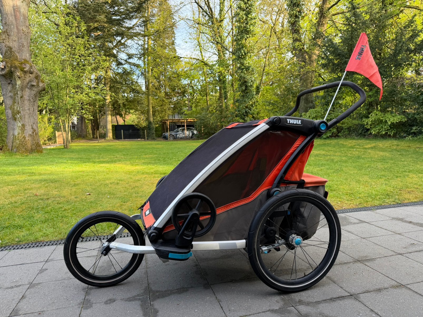 Thule Chariot Cross 2 fietskar + accessoires, Fietsen en Brommers, Fietsaccessoires | Aanhangers en Karren, Ophalen, Gebruikt