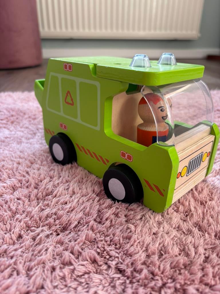 Houten vuilniswagen, Ophalen of Verzenden, Zo goed als nieuw