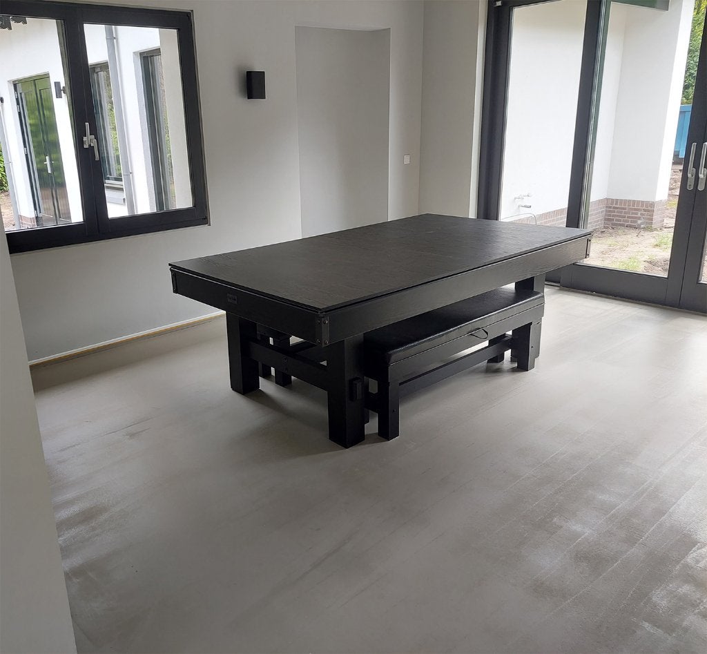 Pooltafel TopTable Dinner Black Wood, met banken set 7ft/8ft, Ophalen of Verzenden, Nieuw, Pooltafel