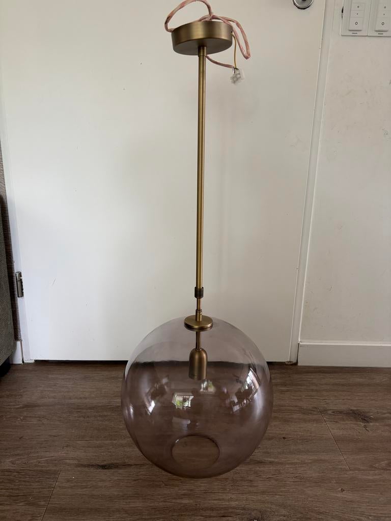 Hanglamp Finn - Glazen Bol - Modern Design, Ophalen of Verzenden, Zo goed als nieuw, Glas, 75 cm of meer