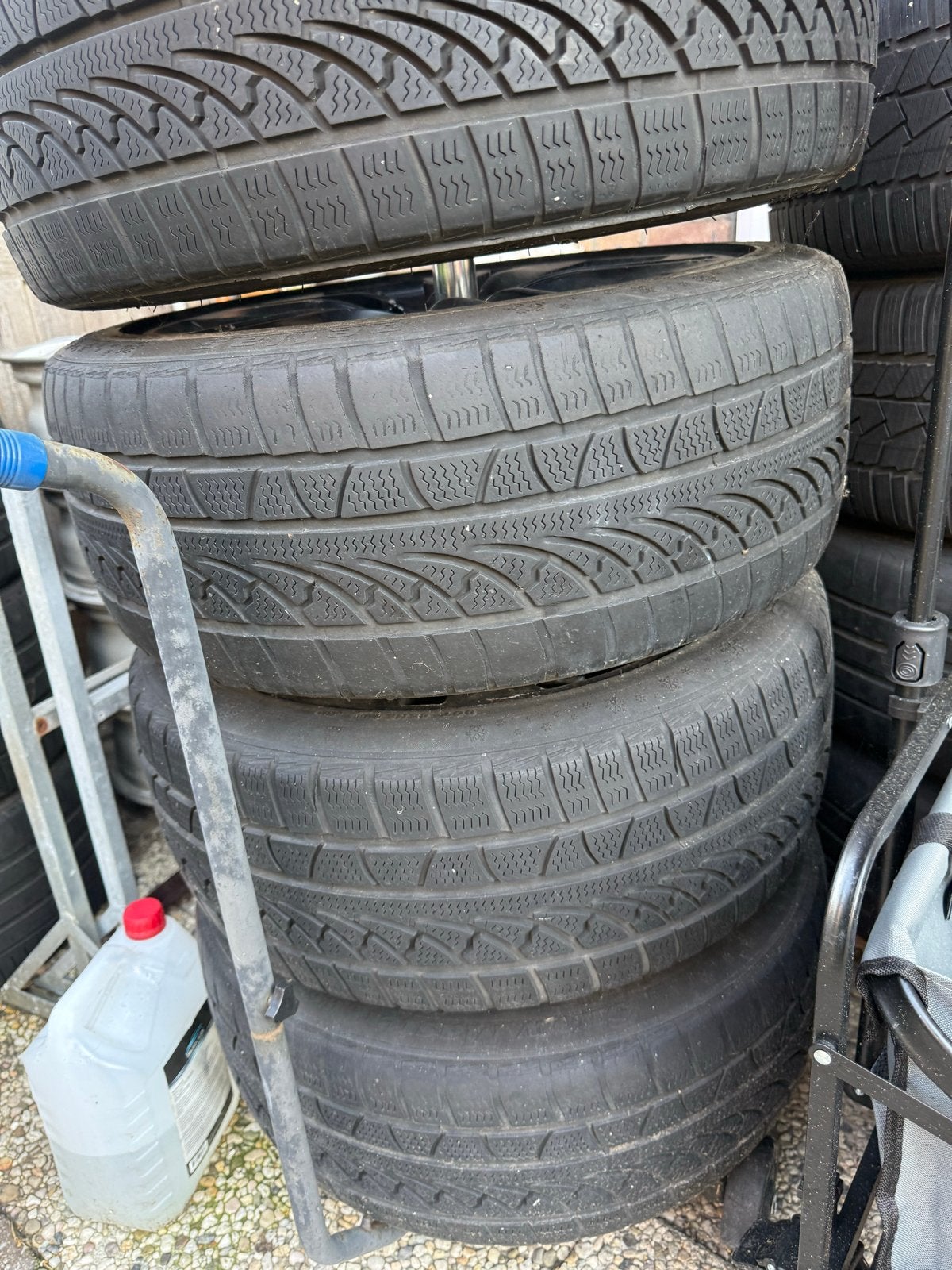Gebruikte winterbanden met velgen - 225/55 R17, Auto-onderdelen, Banden en Velgen, Gebruikt, Banden en Velgen, 17 inch, Personenwagen