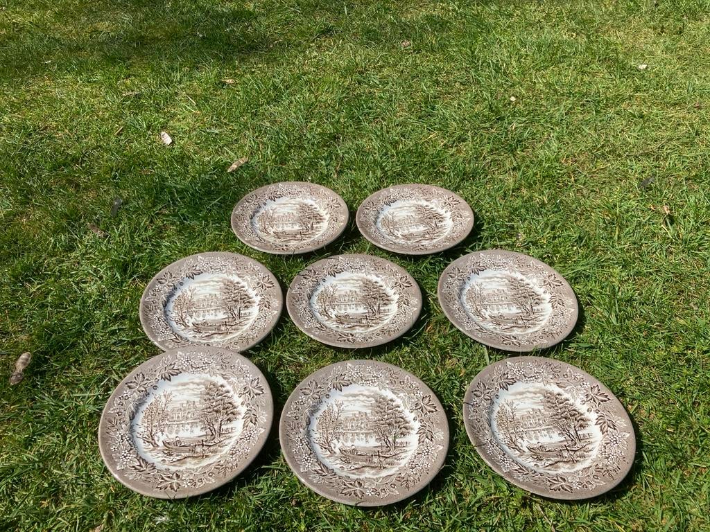 Set van 7 Vintage Castle English Ironstone Borden, Antiek en Kunst, Ophalen of Verzenden