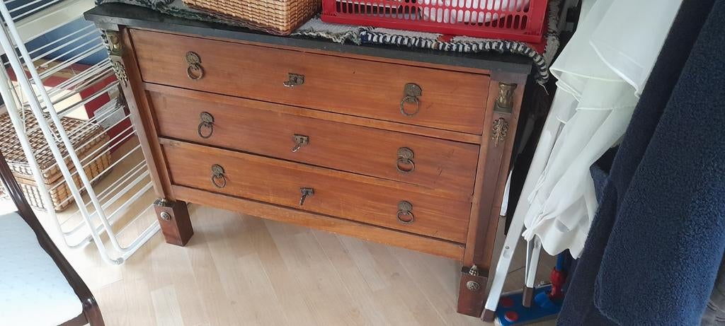 Hollandse kadekast Empirestijl commode met marmeren blad, Huis en Inrichting, Kasten | Dressoirs, 25 tot 50 cm, Ophalen