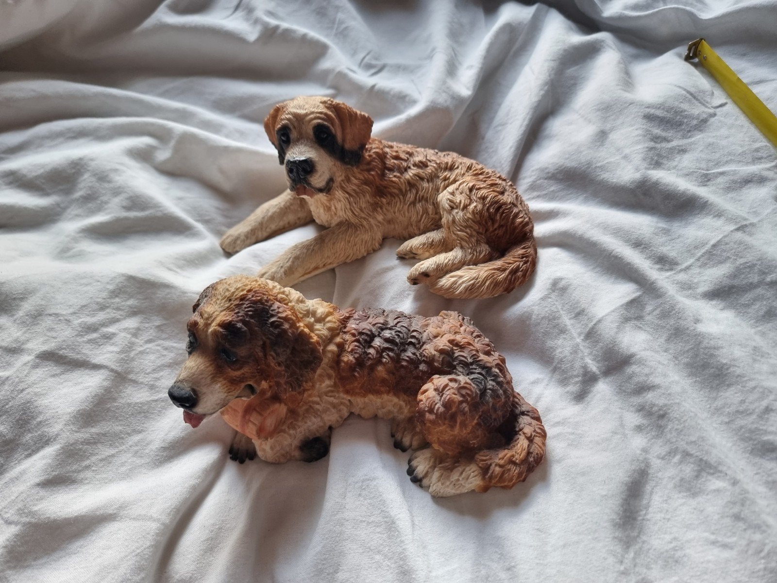 Set van 2 Sint Bernard beeldjes - Made in Italy, Ophalen of Verzenden, Zo goed als nieuw, Hond of Kat, Beeldje of Figuurtje