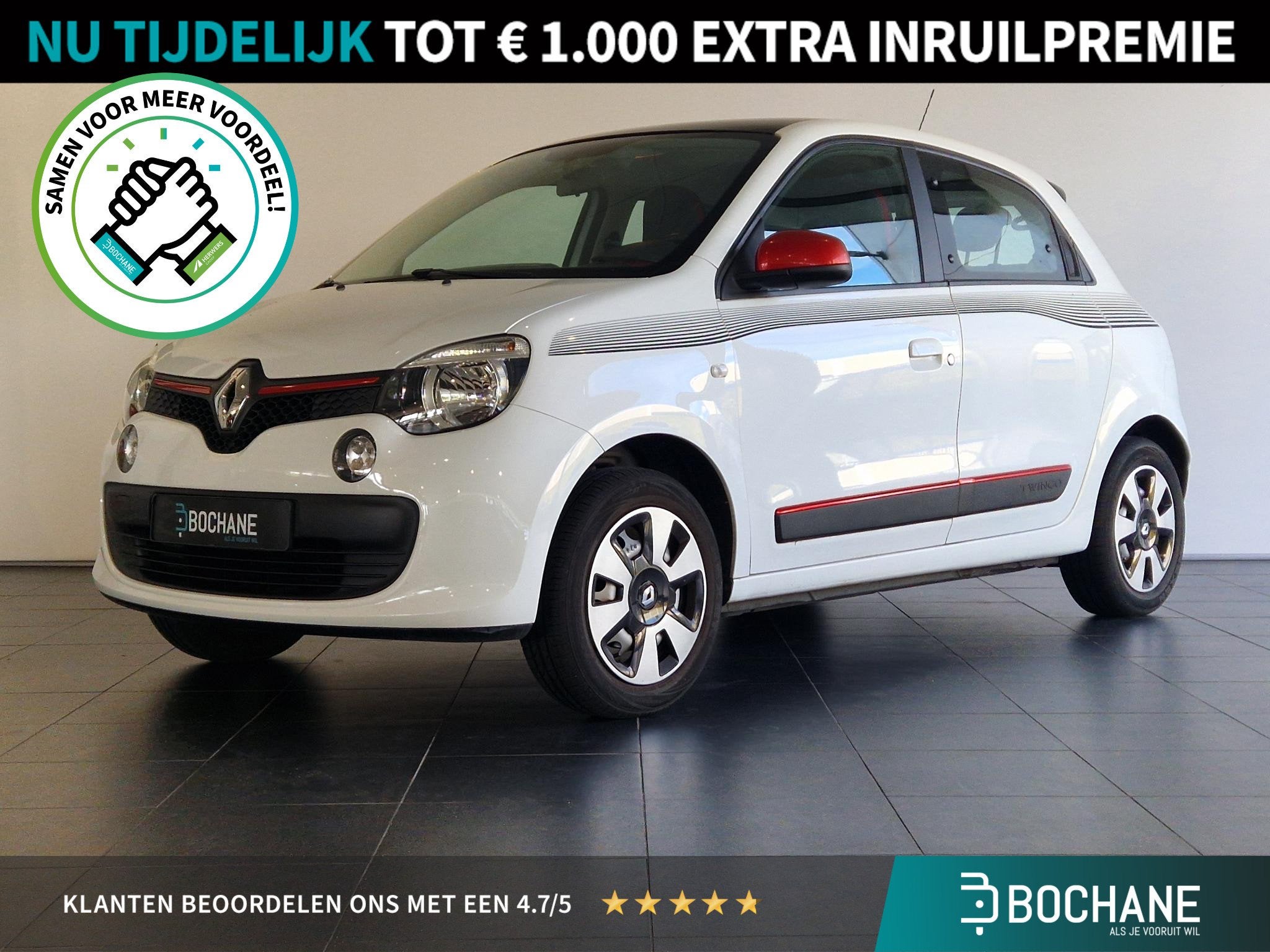 Renault Twingo 1.0 SCe Expression | AIRCO | TELEFOONVOORBERE, Auto's, Keurmerk '100% Onderhouden', 839 kg, Gebruikt, Met garantie (alle)