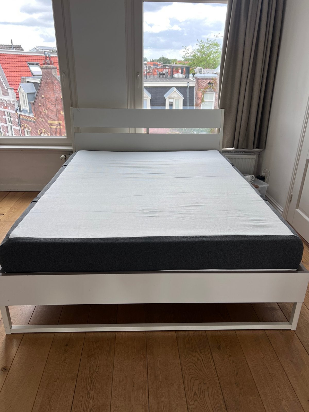 Trysil Ikea Bed Frame 160X200, Huis en Inrichting, Slaapkamer | Bedden, Ophalen, Wit, Tweepersoons, Zo goed als nieuw