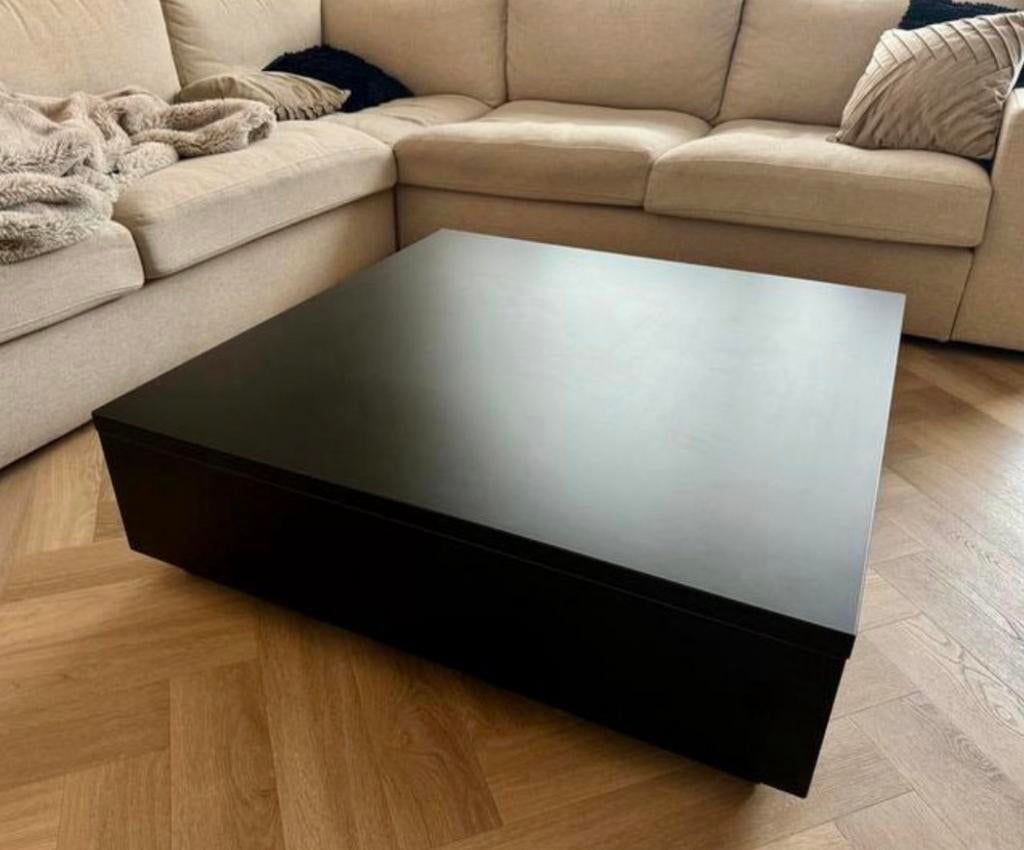 Salontafel zwart (zwaar) 100x100, Huis en Inrichting, Tafels | Salontafels, Ophalen, Gebruikt, 100 tot 150 cm, 50 tot 100 cm