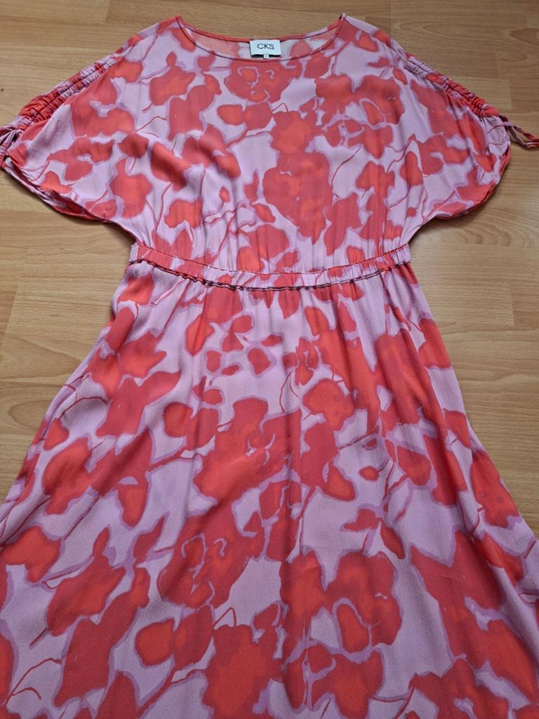 CKS Lila Koraal Bloemen Jurk - Zomerse Viscose Jurk, Maat 38/40 (M), Overige kleuren, Ophalen of Verzenden, CKS