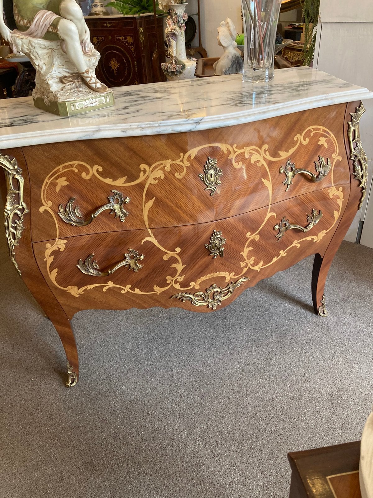 Prachtige antieke franse marqueterie commode, Antiek en Kunst, Ophalen