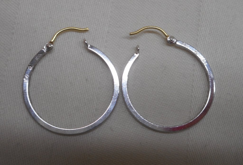 Zilveren vintage oorringen nr.1008, Sieraden, Tassen en Uiterlijk, Oorbellen, Hangers, Verzenden, Zo goed als nieuw, Zilver