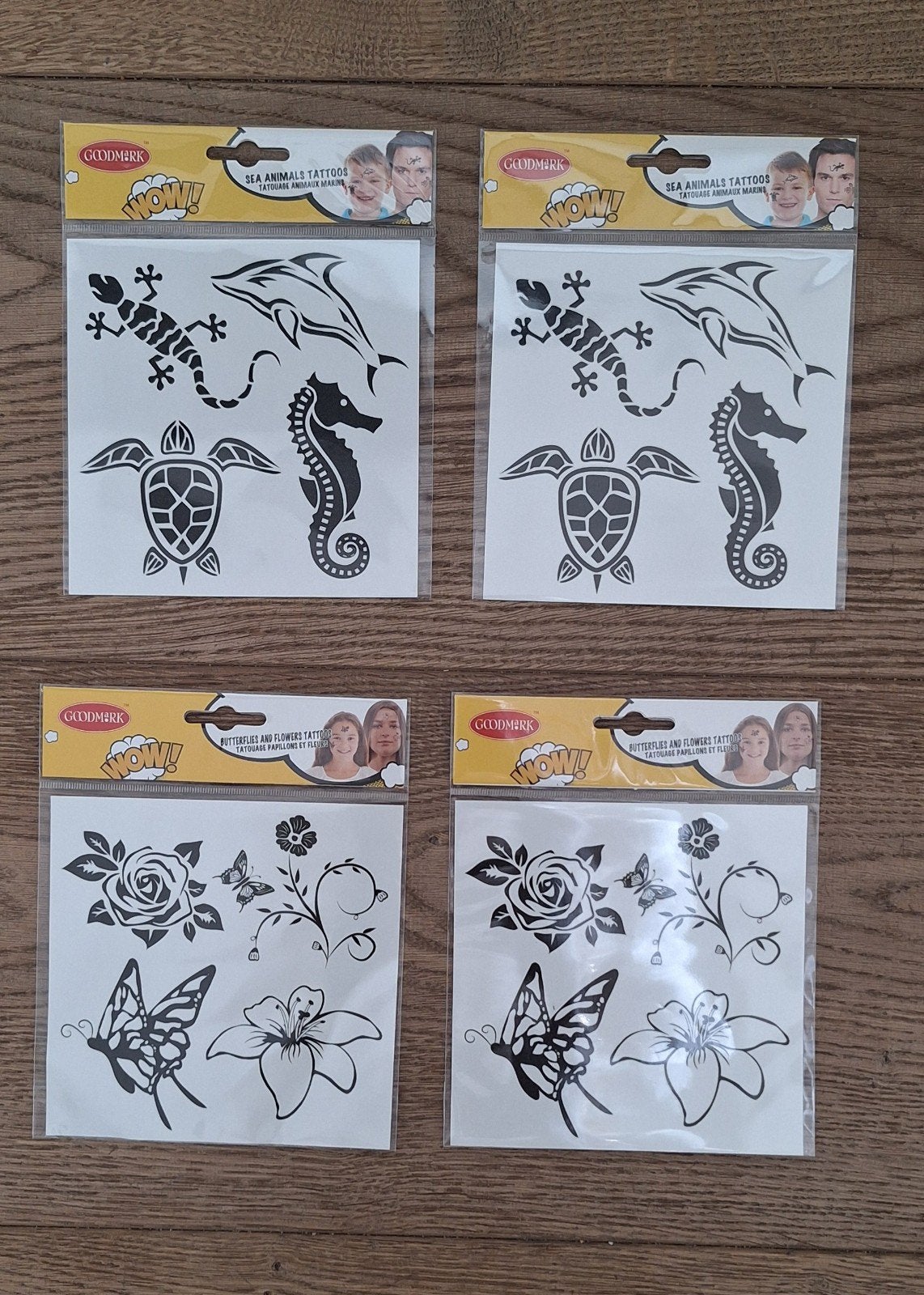 Kinder tatoe plakplaatjes. Zeedieren en Bloemen, Ophalen of Verzenden