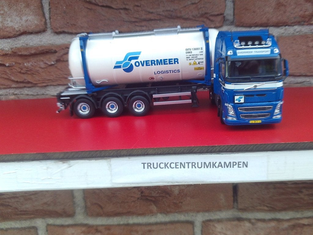 Tekno  Volvo  FH4  Globetrotter  van  Overmeer., Hobby en Vrije tijd, Modelauto's | 1:50, Ophalen of Verzenden, Nieuw, Bus of Vrachtwagen