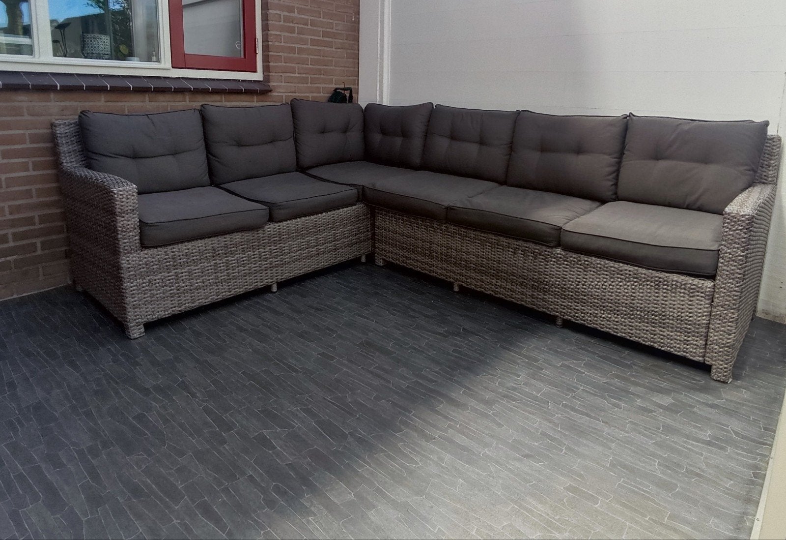 Lounge hoekbank Garden Impressions + tafel, Ophalen, Zo goed als nieuw, Loungeset, Wicker