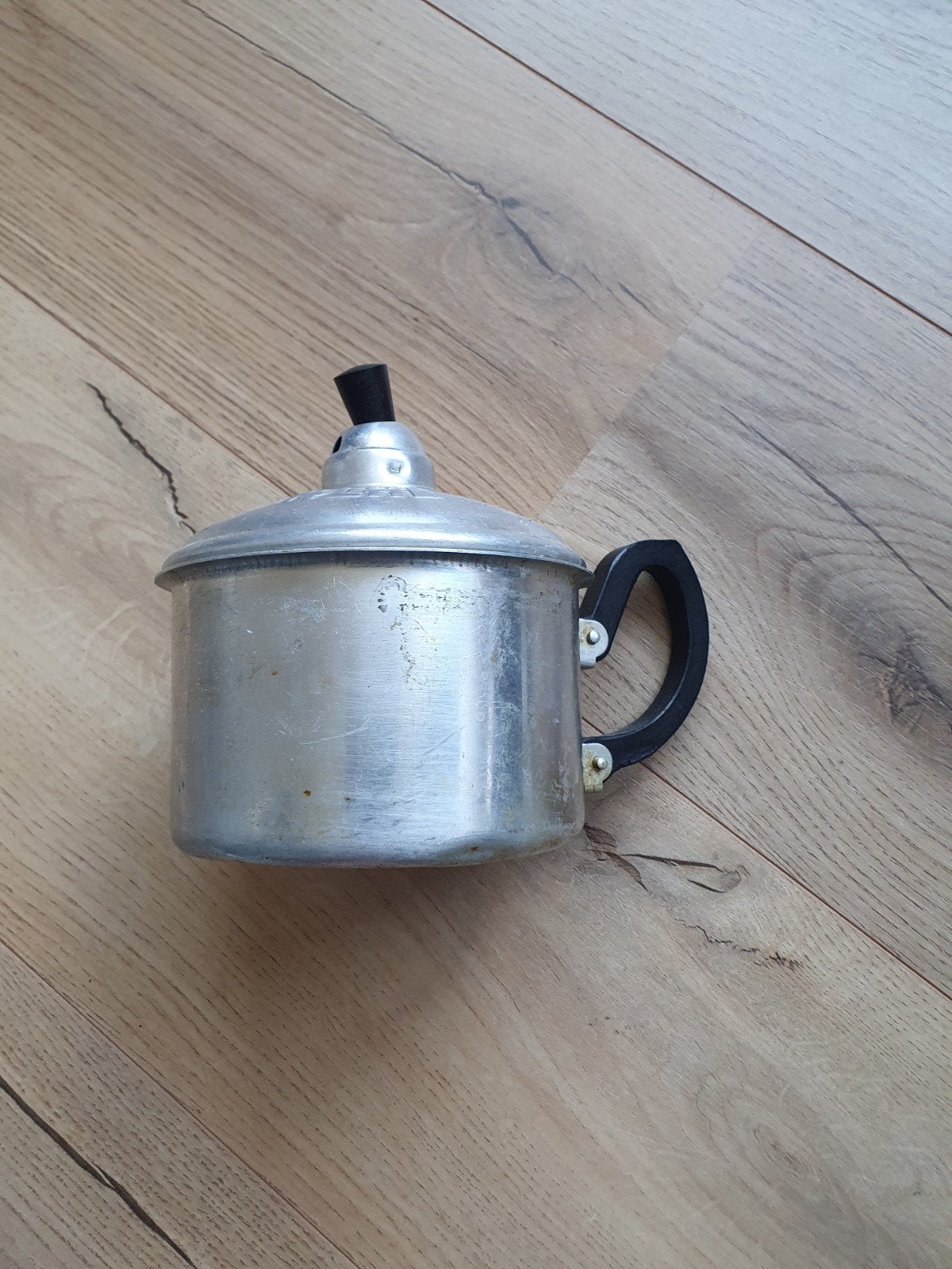 Vintage/ retro aluminium eierkoker / eierpan - ALHO, Huis en Inrichting, Zilver, Ophalen of Verzenden, Metaal, Overige merken