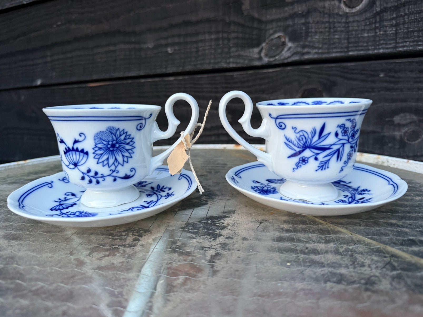 Zwiebelmuster kop en schotel 2 st leander, Antiek en Kunst, Ophalen of Verzenden