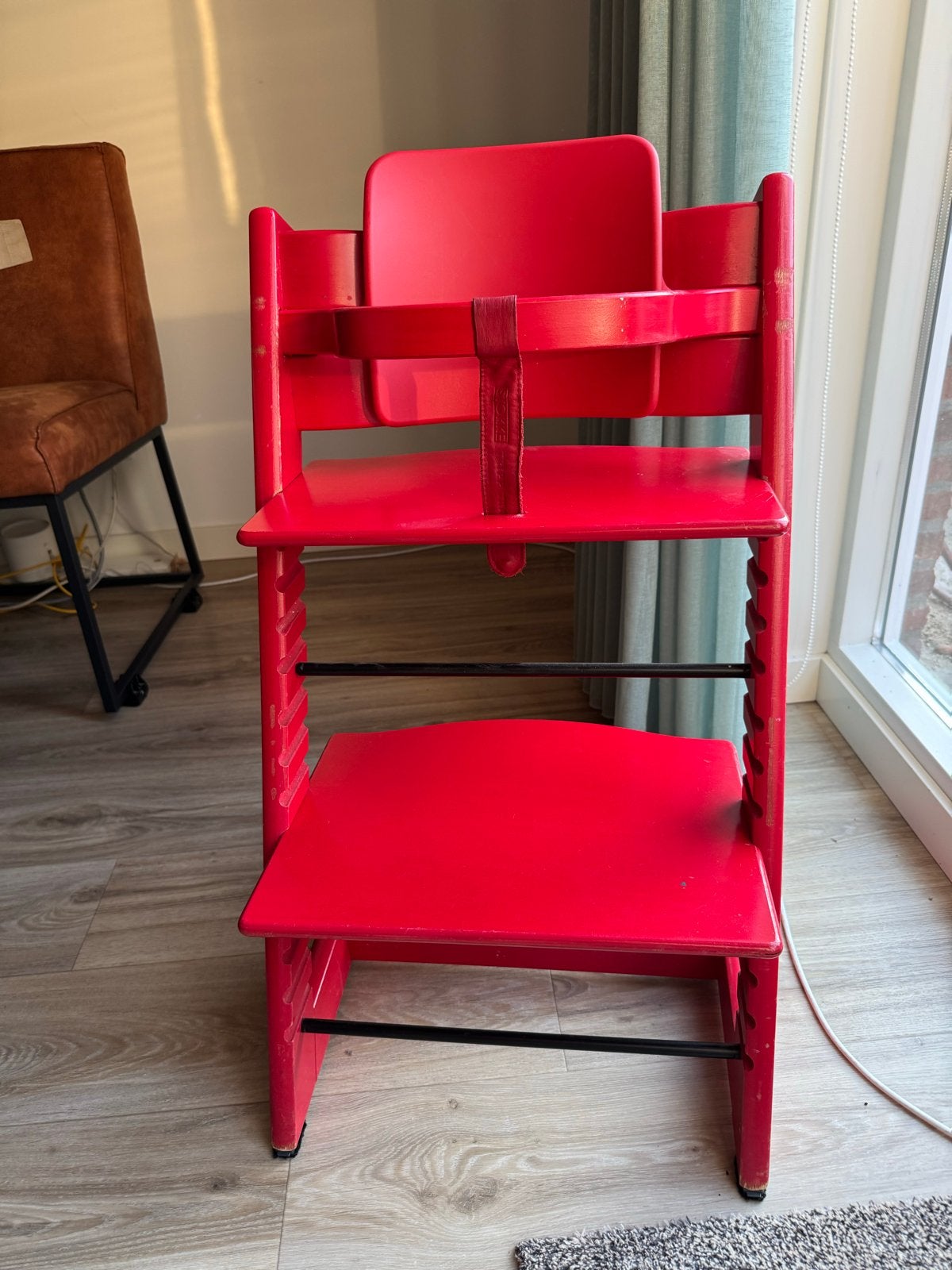 Rode Stokke Tripp Trapp kinderstoel, Ophalen, Gebruikt, Meegroeistoel, Aanschuifbaar