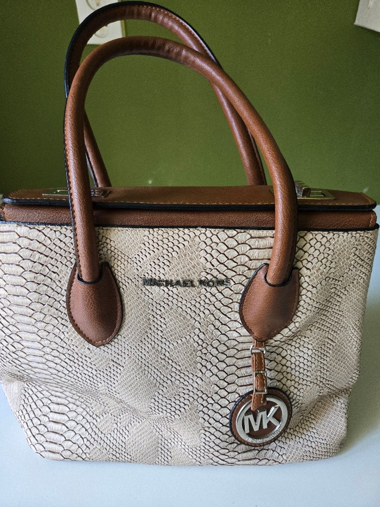 Michael Kors Tas – Woven Python Look – Premium Leer, Sieraden, Tassen en Uiterlijk, Ophalen, Zo goed als nieuw, Overige kleuren
