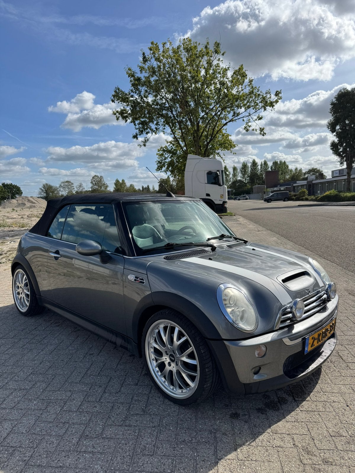 Mini 1.6 16V Cooper S 2006 Grijs Navi/Leder/Cabrio, Auto's, Voorwielaandrijving, Zwart, 4 cilinders, Cabriolet