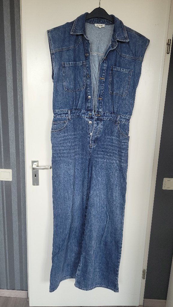 Spijker jumpsuit wijde pijp mt.XL - My Jewellery, My Jewellery, Blauw, Maat 46/48 (XL) of groter, Ophalen of Verzenden