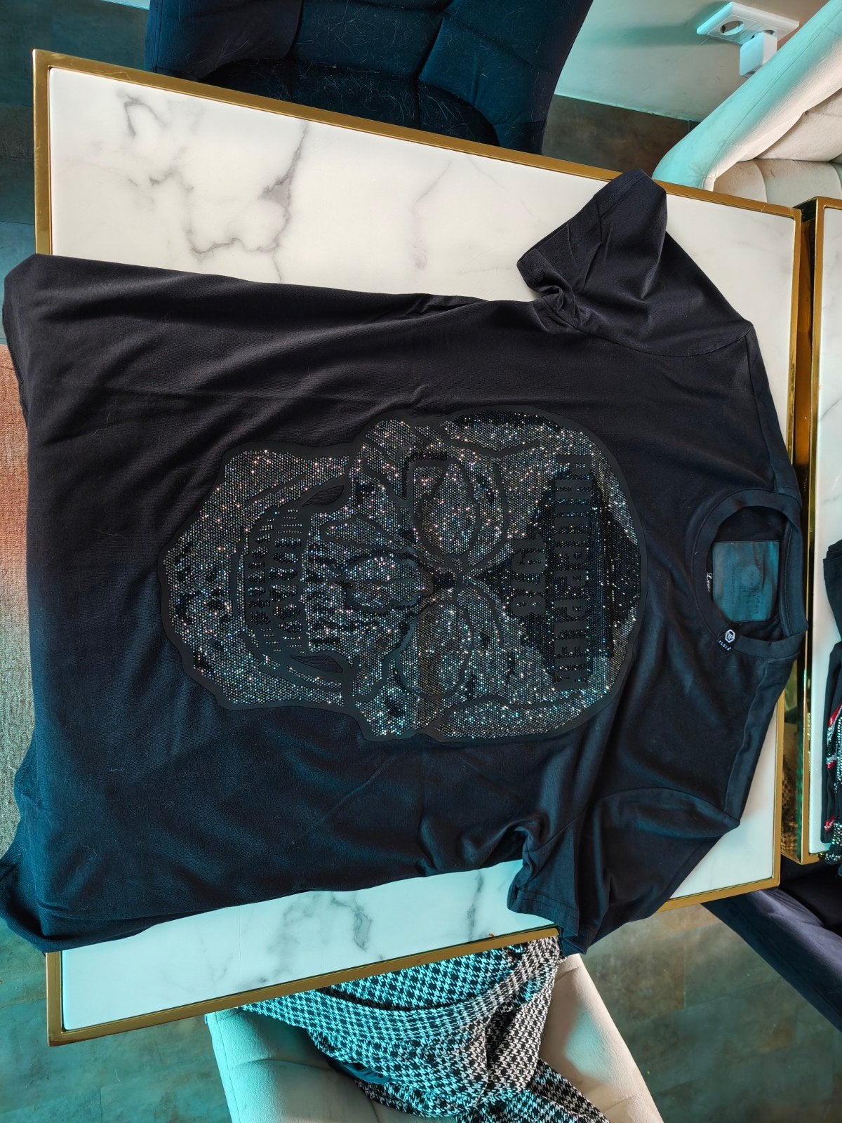 Philipp Plein Skull shirt maat L, Maat 52/54 (L), Zwart, Ophalen of Verzenden, Zo goed als nieuw